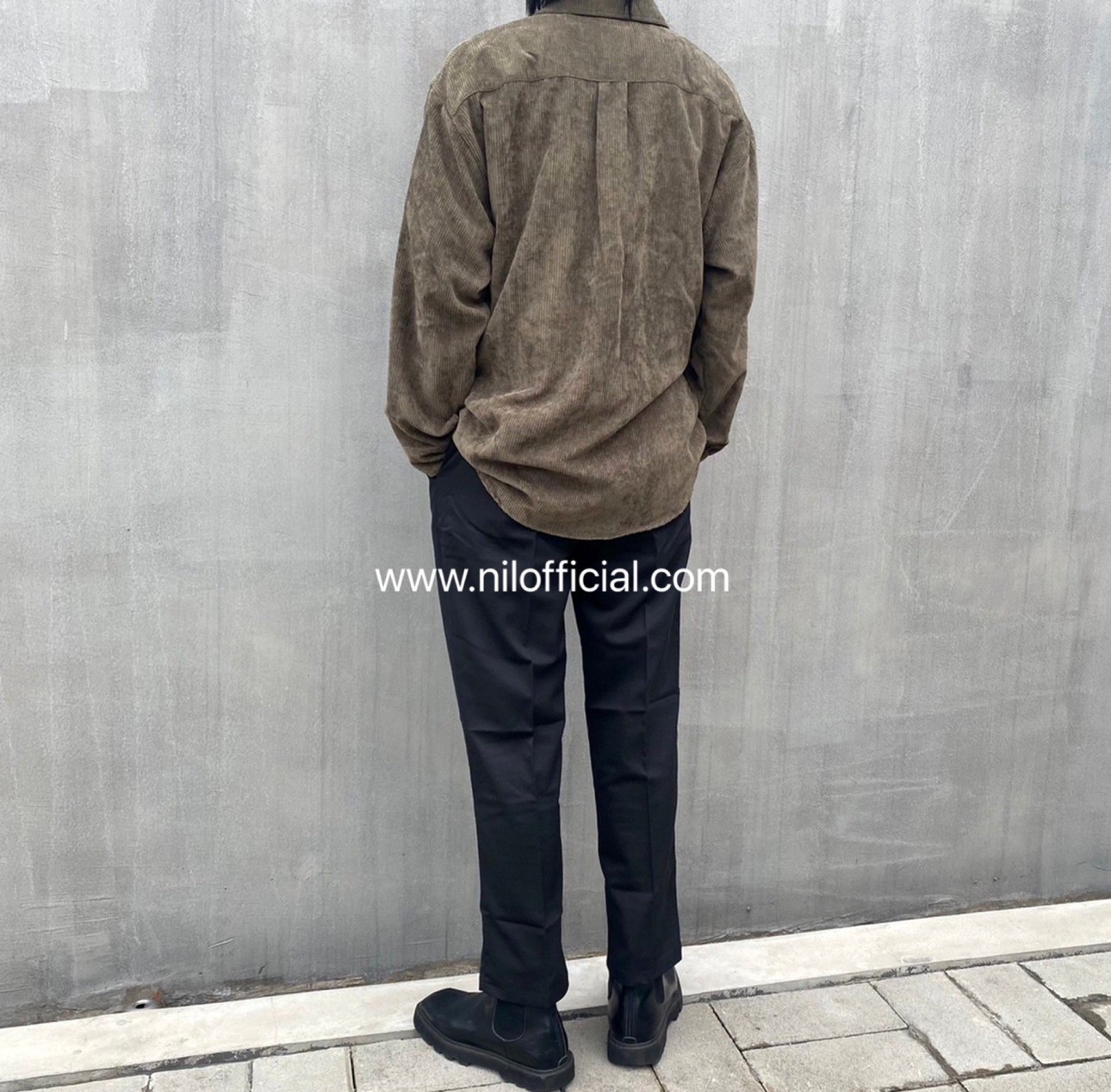 Texture washed corduroy high pound shirt