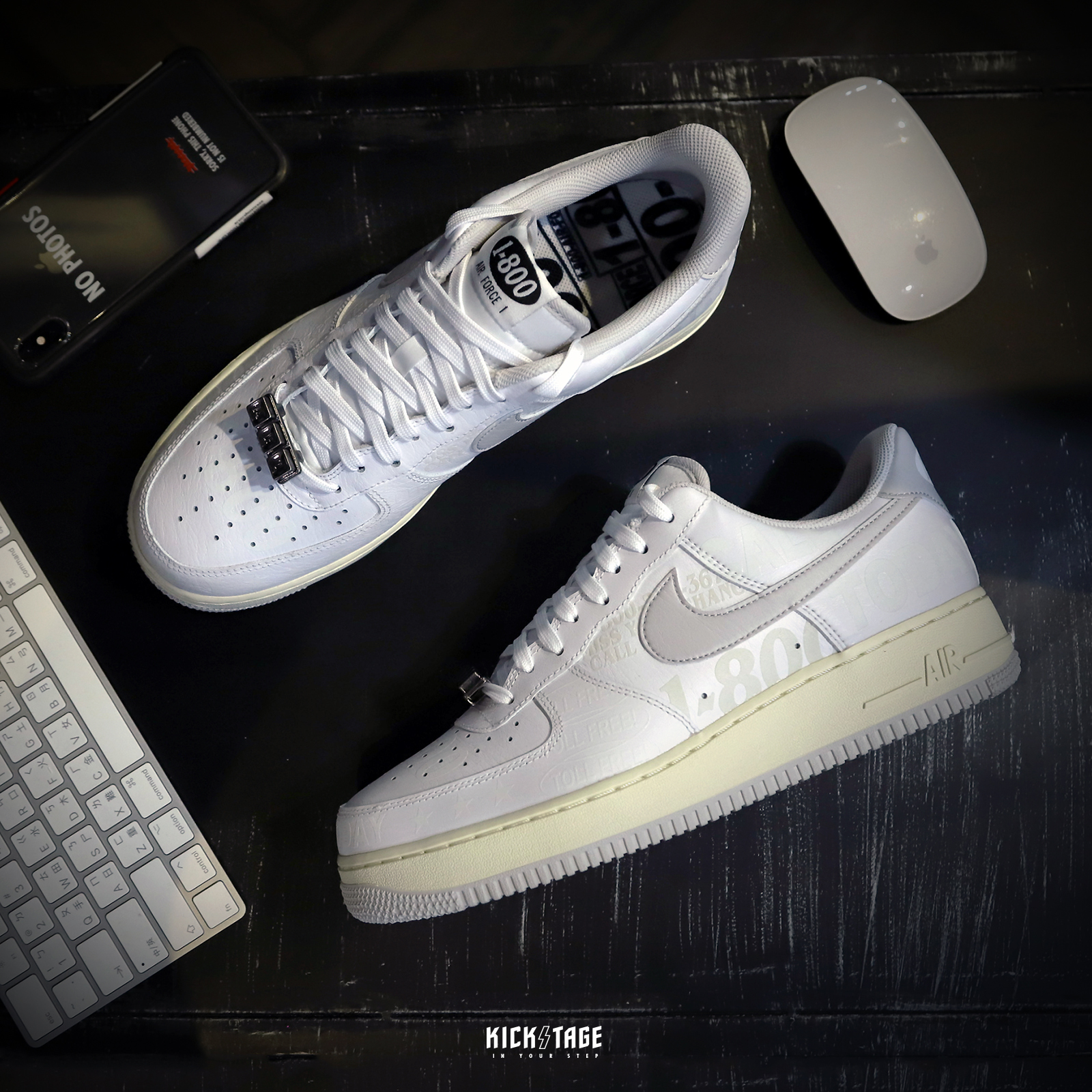 男鞋nike Air Force 1 Low 1 800 白灰免費電話奶油底 Cj1631 100