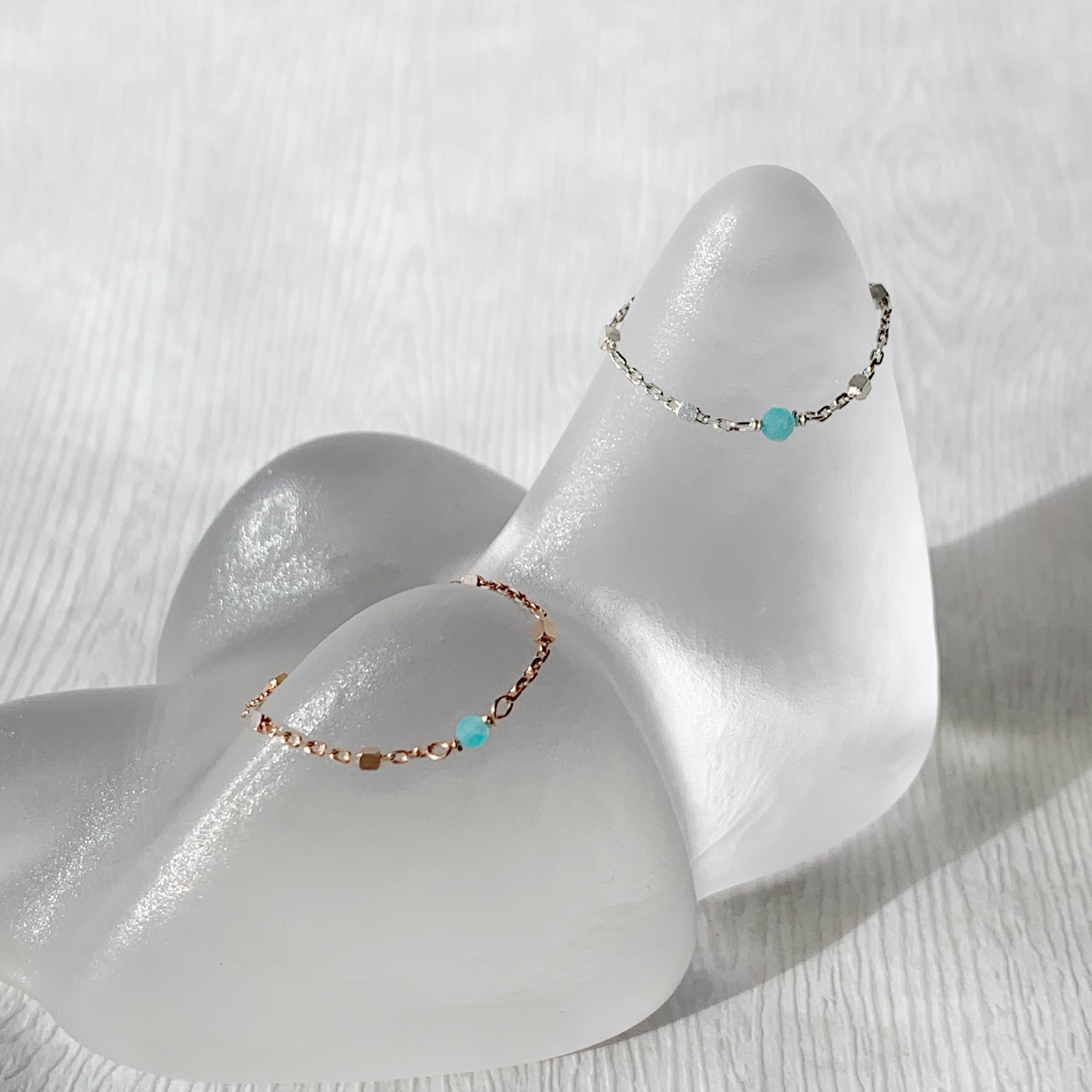 天河石小方塊鏈戒