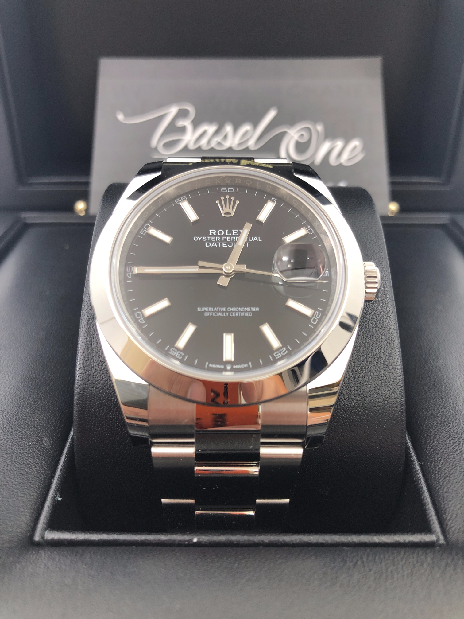 BRAND NEW ROLEX 126300 BLACK DIAL DATEJUST 41mm OYSTER STRAP STAINLESS STEEL
