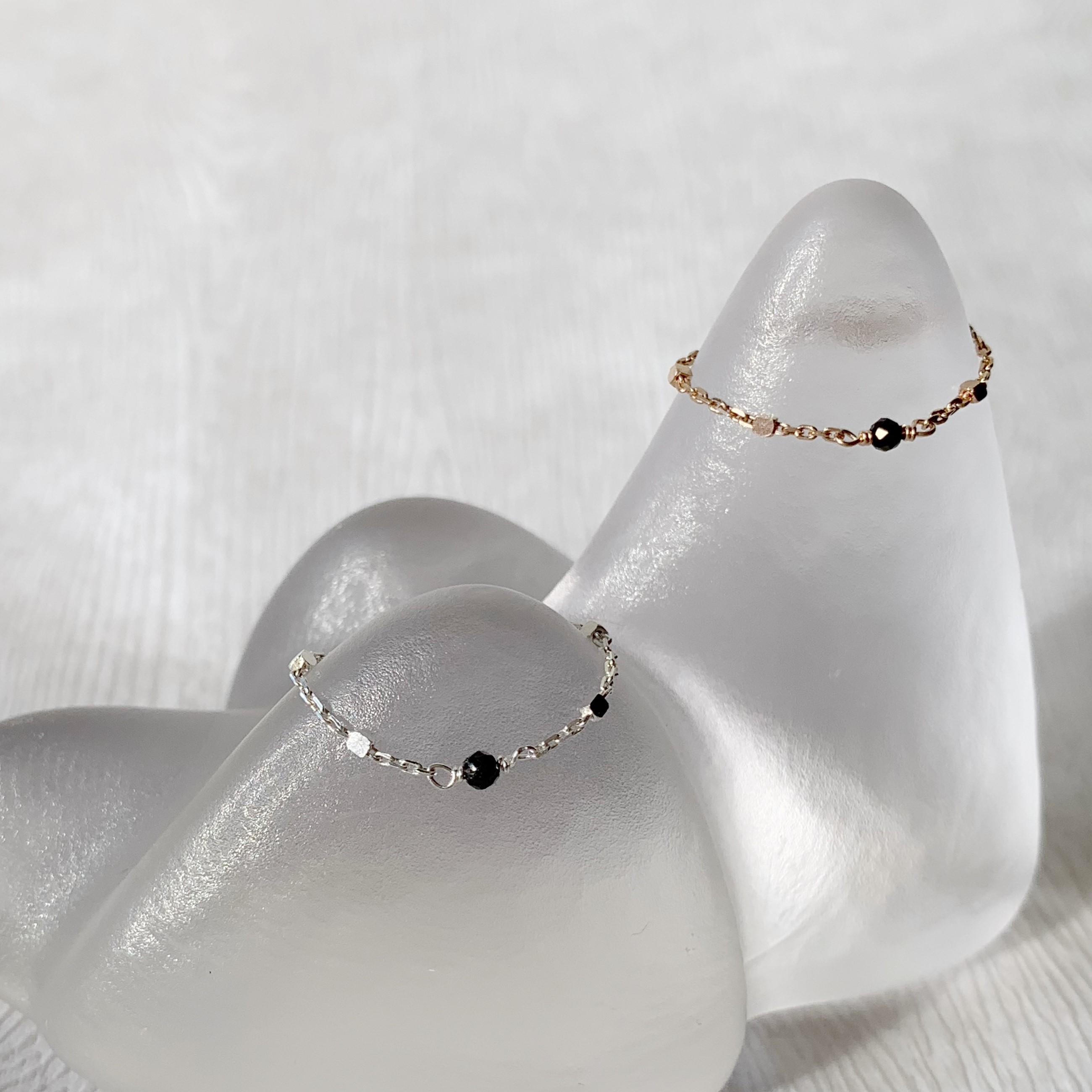 黑尖晶小方塊鏈戒