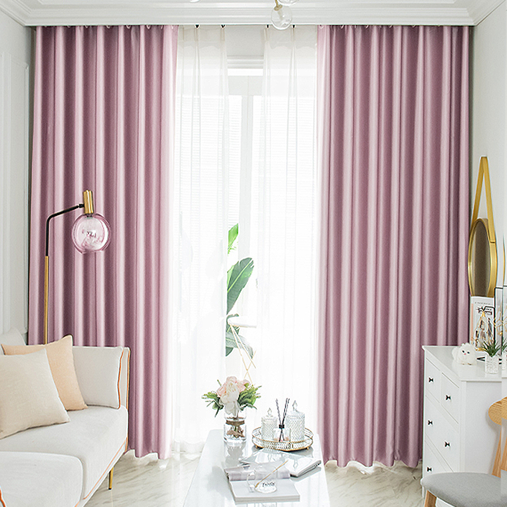 加厚緞面 • 亮粉 • 遮光窗簾