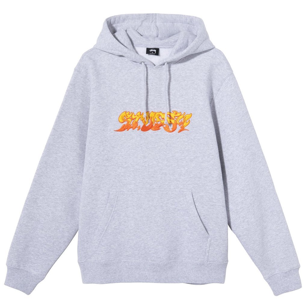 [現貨]  Stussy Fire Applique Hoodie "Grey"