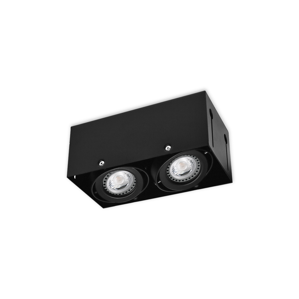 MR16盒燈 無邊框 黑色 2燈
