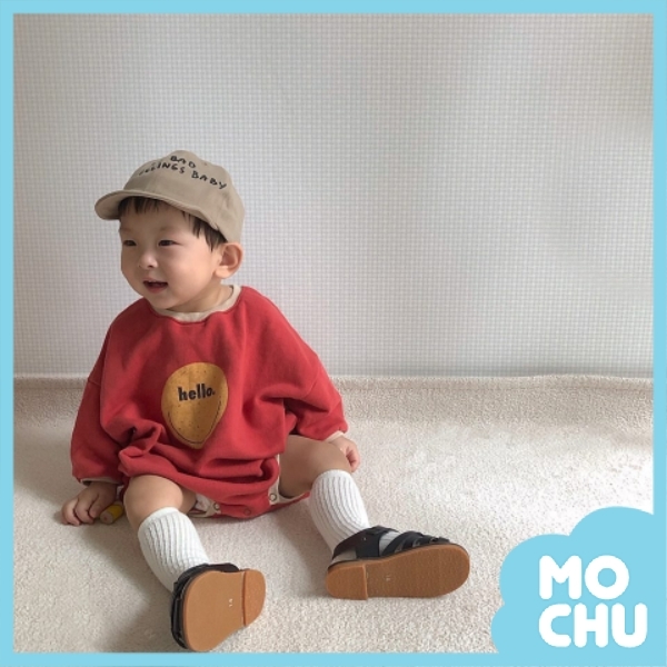 HELLO笑臉加絨長袖包屁衣(兩色)