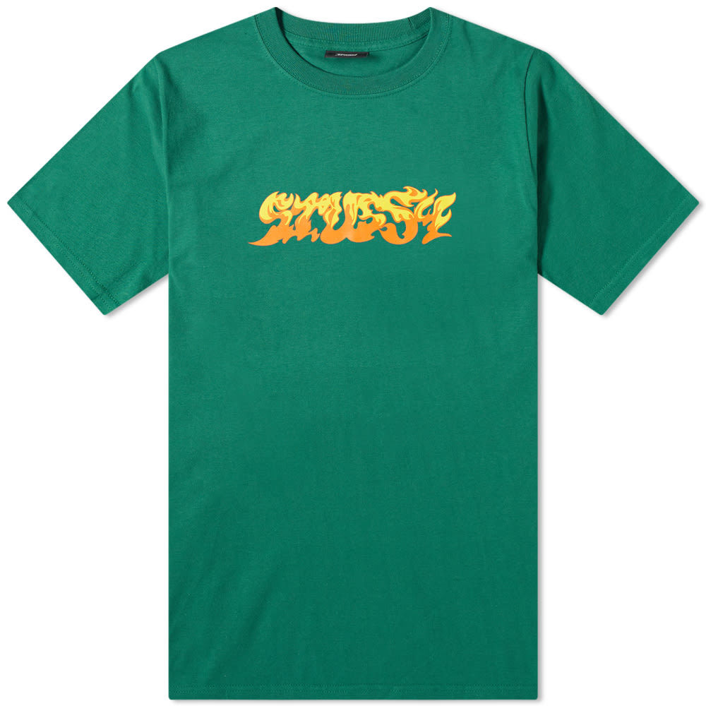 [現貨]  Stussy Flames Tee "Green"