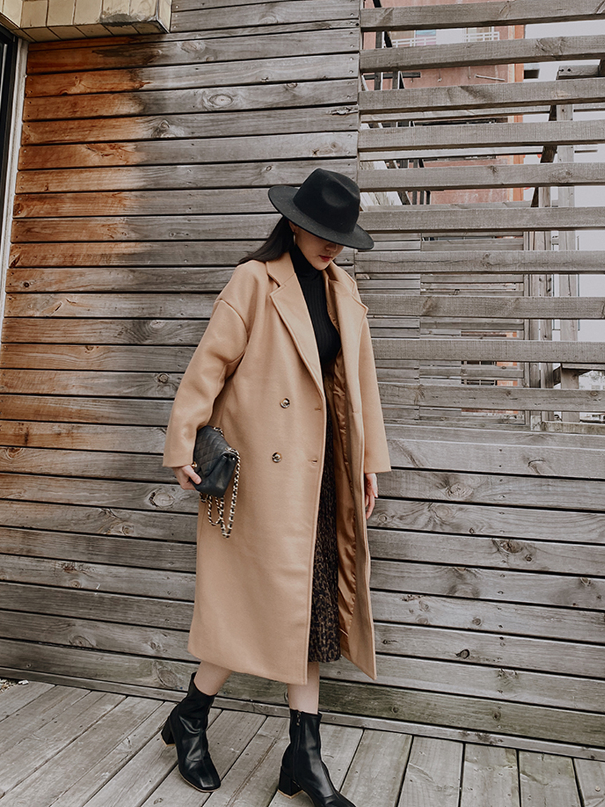 毛呢長版大衣*2色
