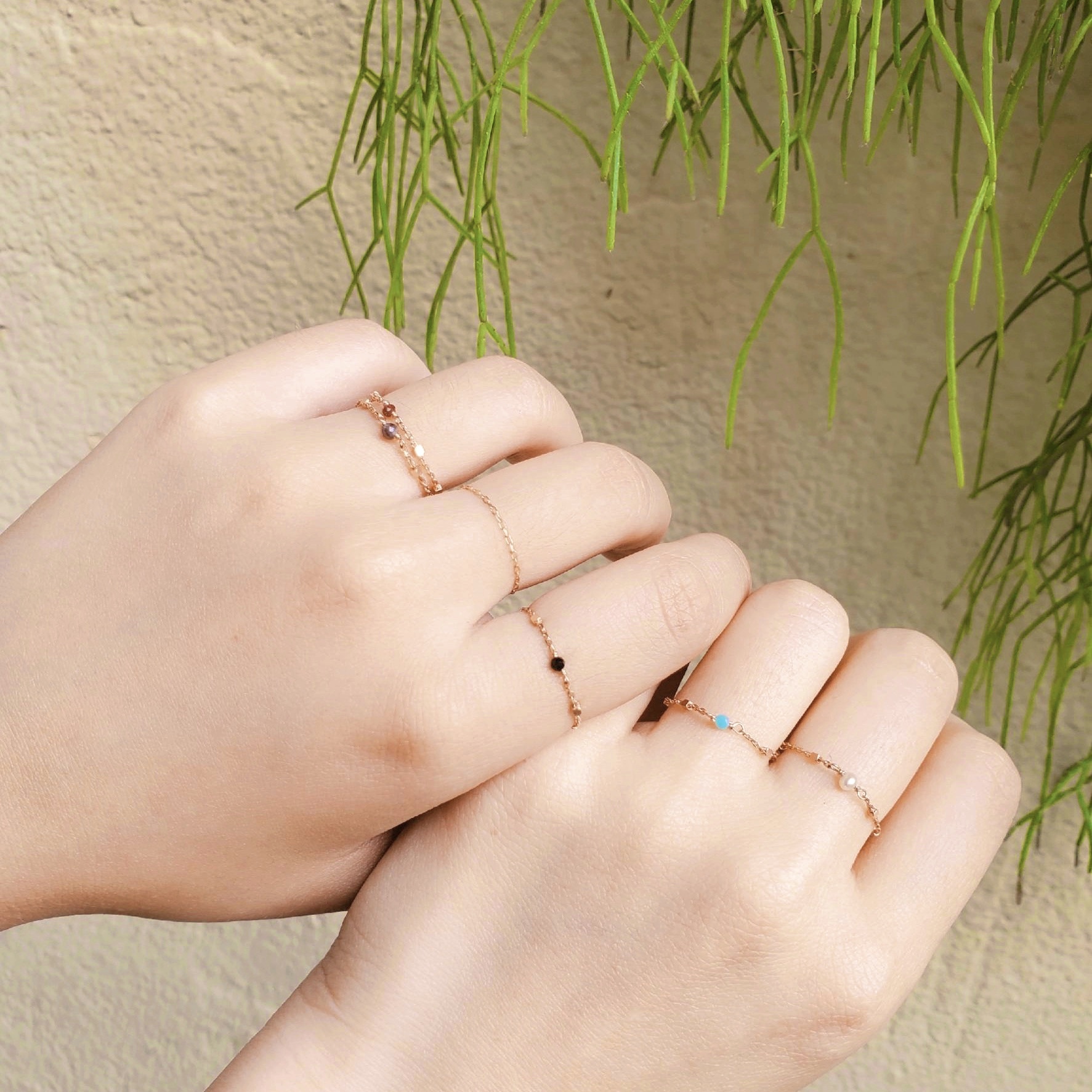 天河石小方塊鏈戒