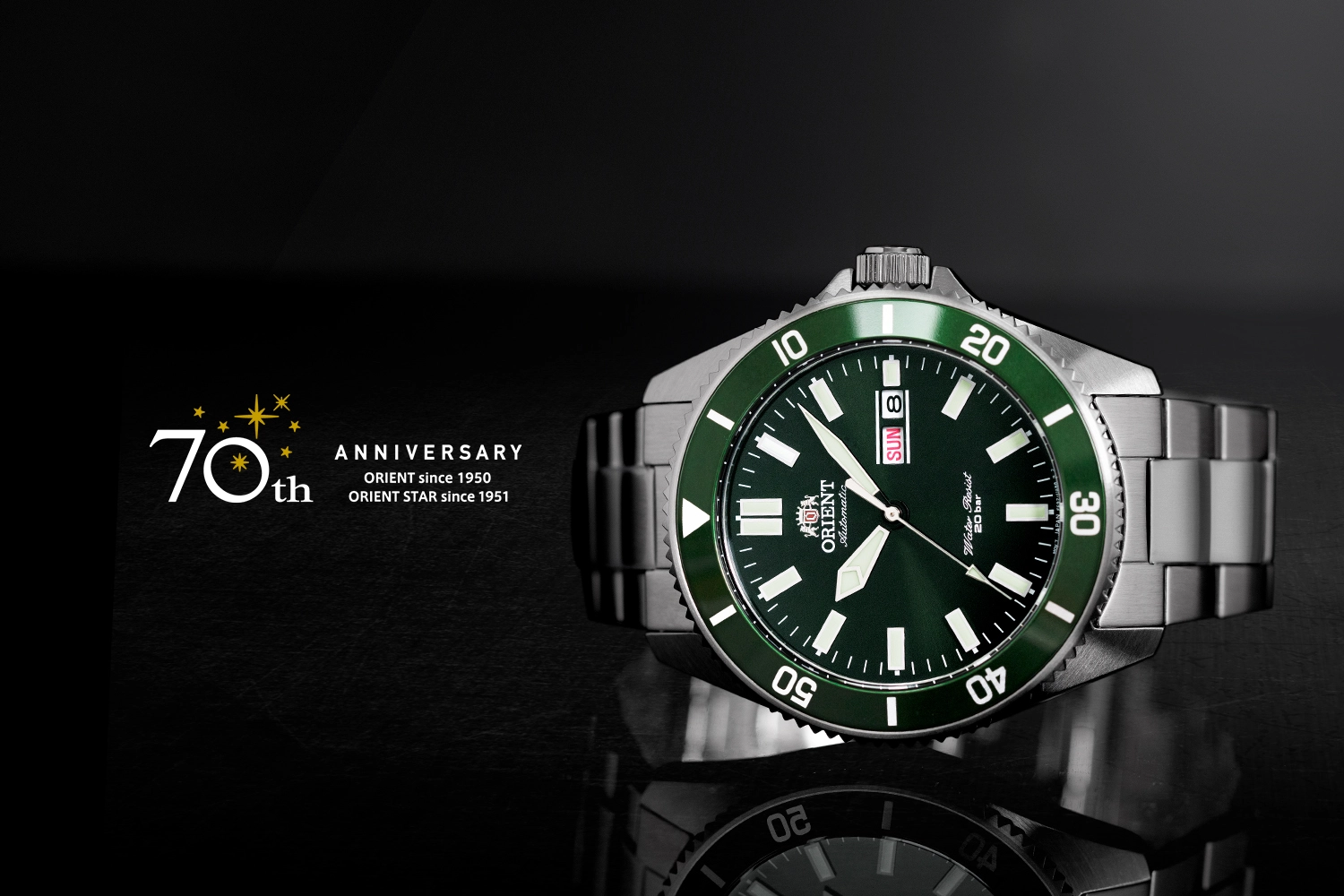 萬年鐘錶 - ORIENT  東方錶  DIVING SPORT系列  綠水鬼 200m防水潛水錶  錶徑44MM    RA-AA0914E