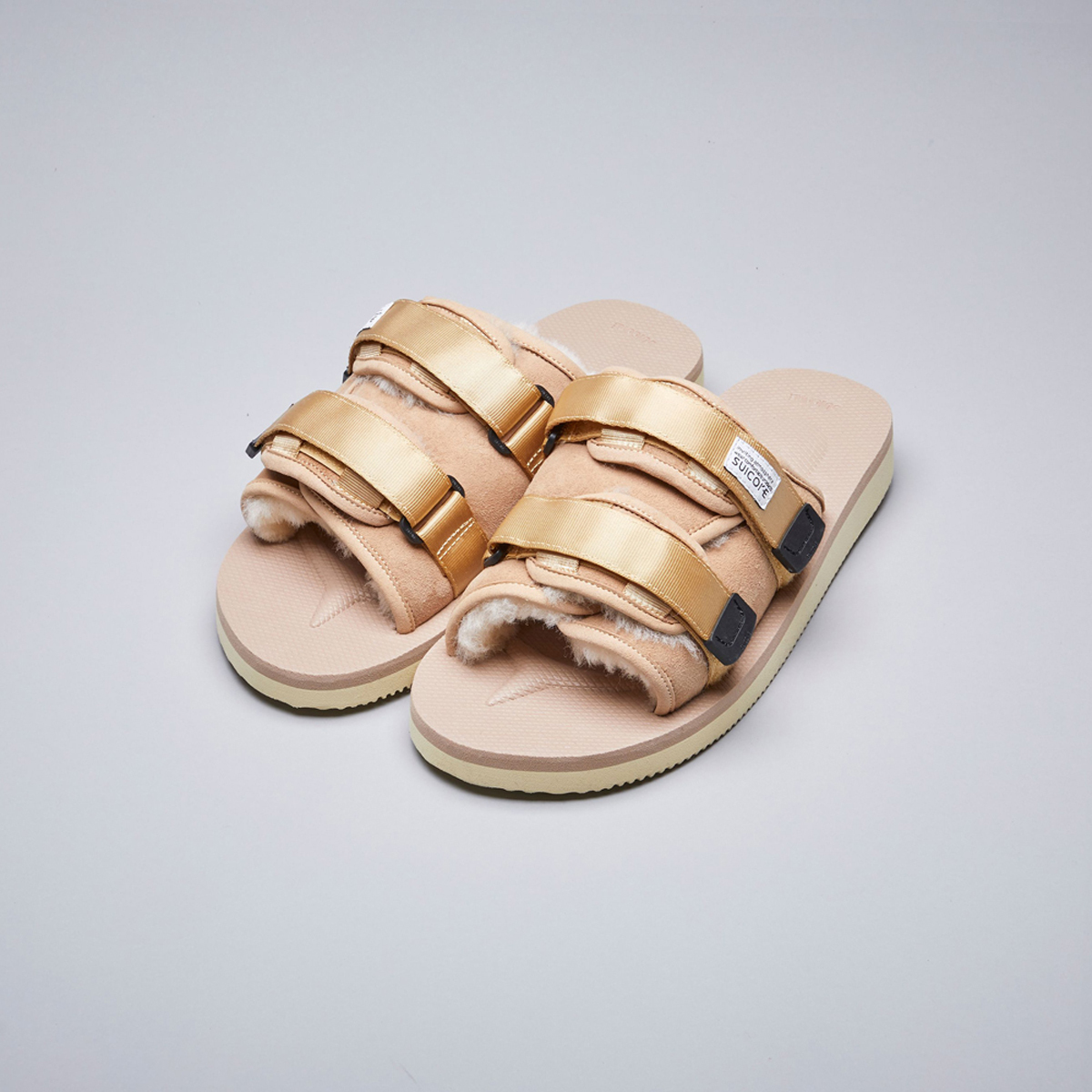 [出清商品售出無退換] SUICOKE MOTO-M2ab OG-056M2AB-BE 沙色 毛絨 保暖 抗菌內裡 魔鬼氈 拖鞋【SK21056M2ABBE】