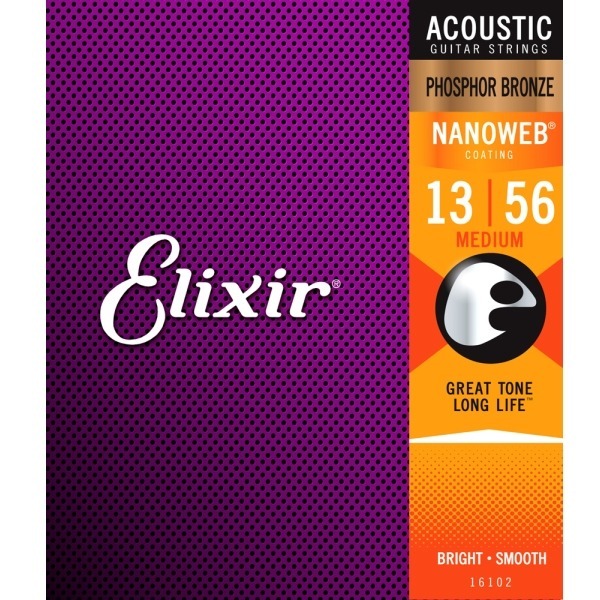 Elixir - #16102 Nanoweb 磷青銅弦 013-056 包膜弦 手汗必備
