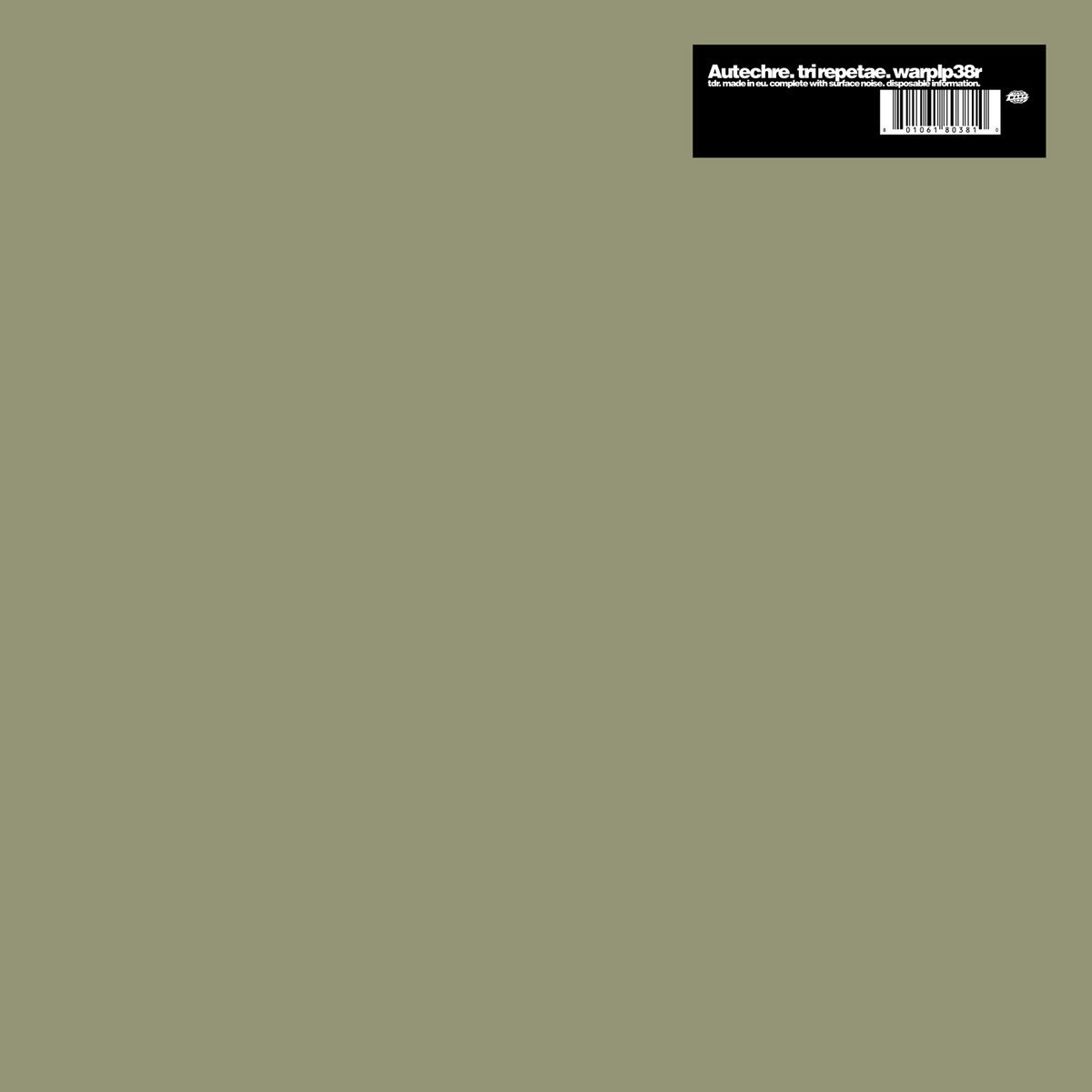 Autechre《Tri Repetae》（2LP）
