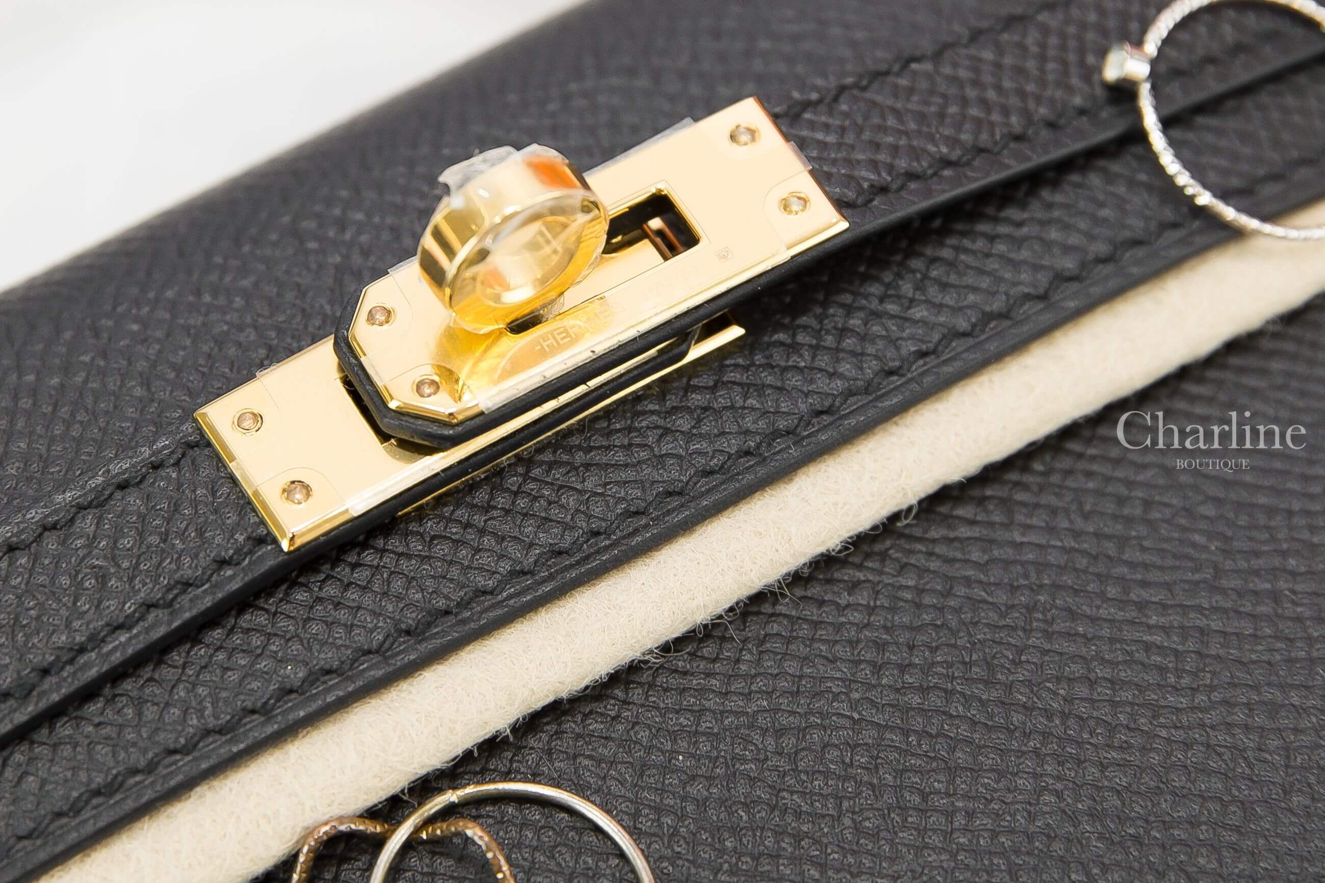Hermès Mini Kelly II 89 Noir Epsom 黑色金釦迷你凱莉包