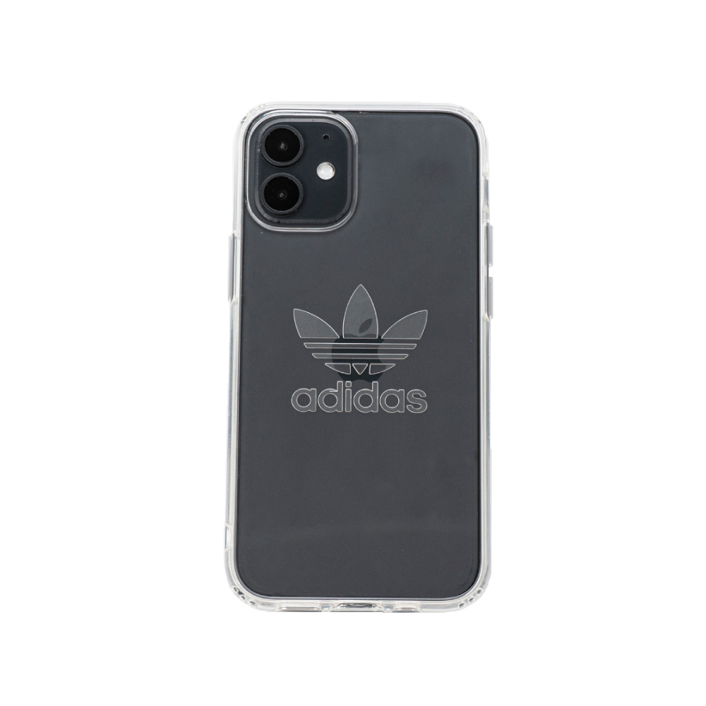 【 adidas iPhone 12 mini 原廠透明大三葉草手機殼 - 透明 】