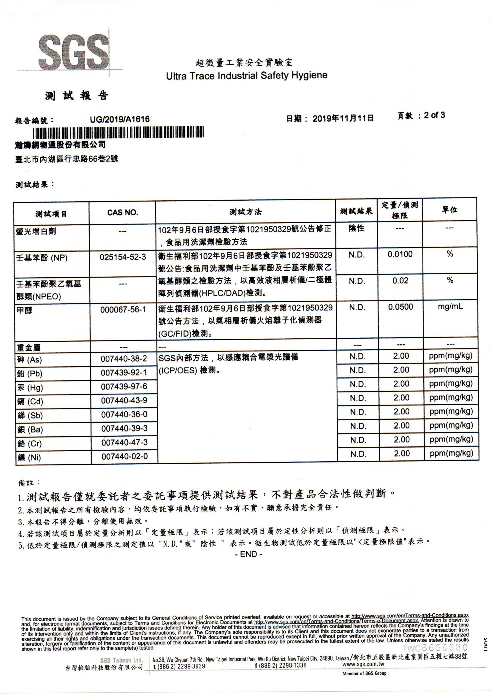 洗蔬液 通過SGS檢驗