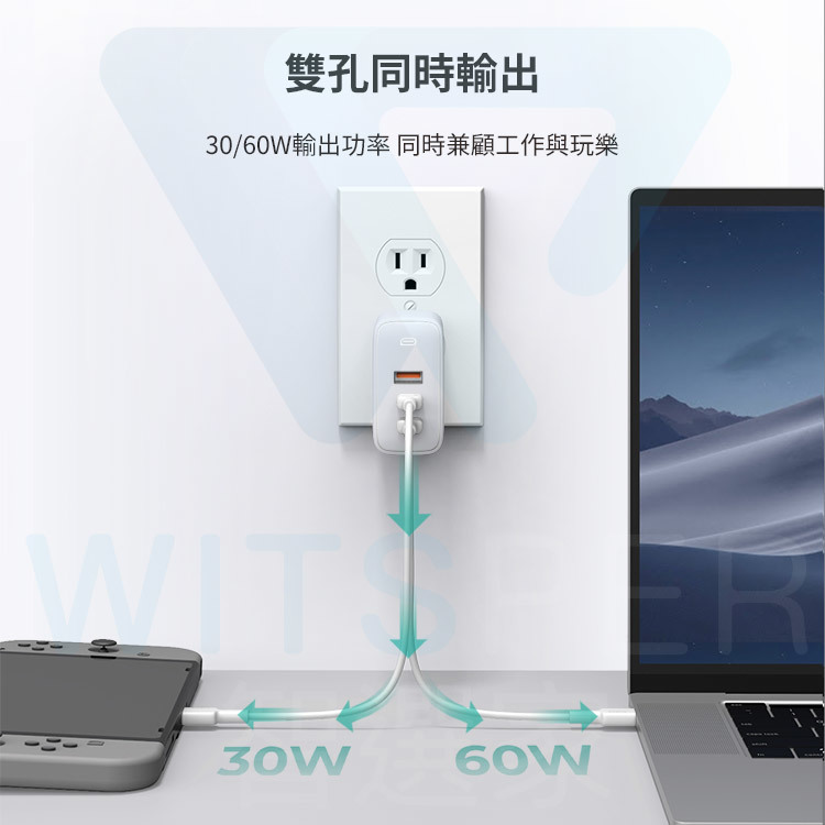 AUKEY 氮化鎵GaN系列Omnia Mix 3 90W (PA-B6S) PD快充3孔充電器- PChome 24h購物