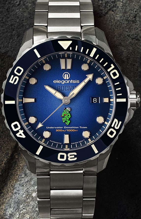 萬年鐘錶 - elegantsis 愛樂時  鈦金屬海軍陸戰隊特種限量男錶  水中爆破   ELJX65AS-ROCMC-UDT  錶徑44MM