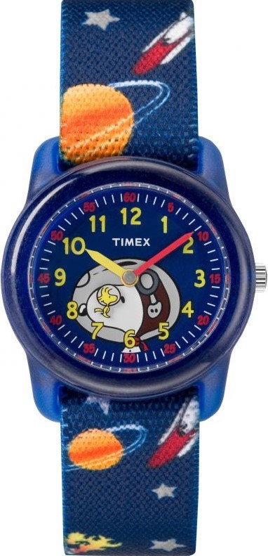 萬年鐘錶 - TIMEX  x Peanuts  天美時   限定 SNOOPY 星球 尼龍彈性錶帶 女錶 童錶  TW2R41800  錶徑28 MM