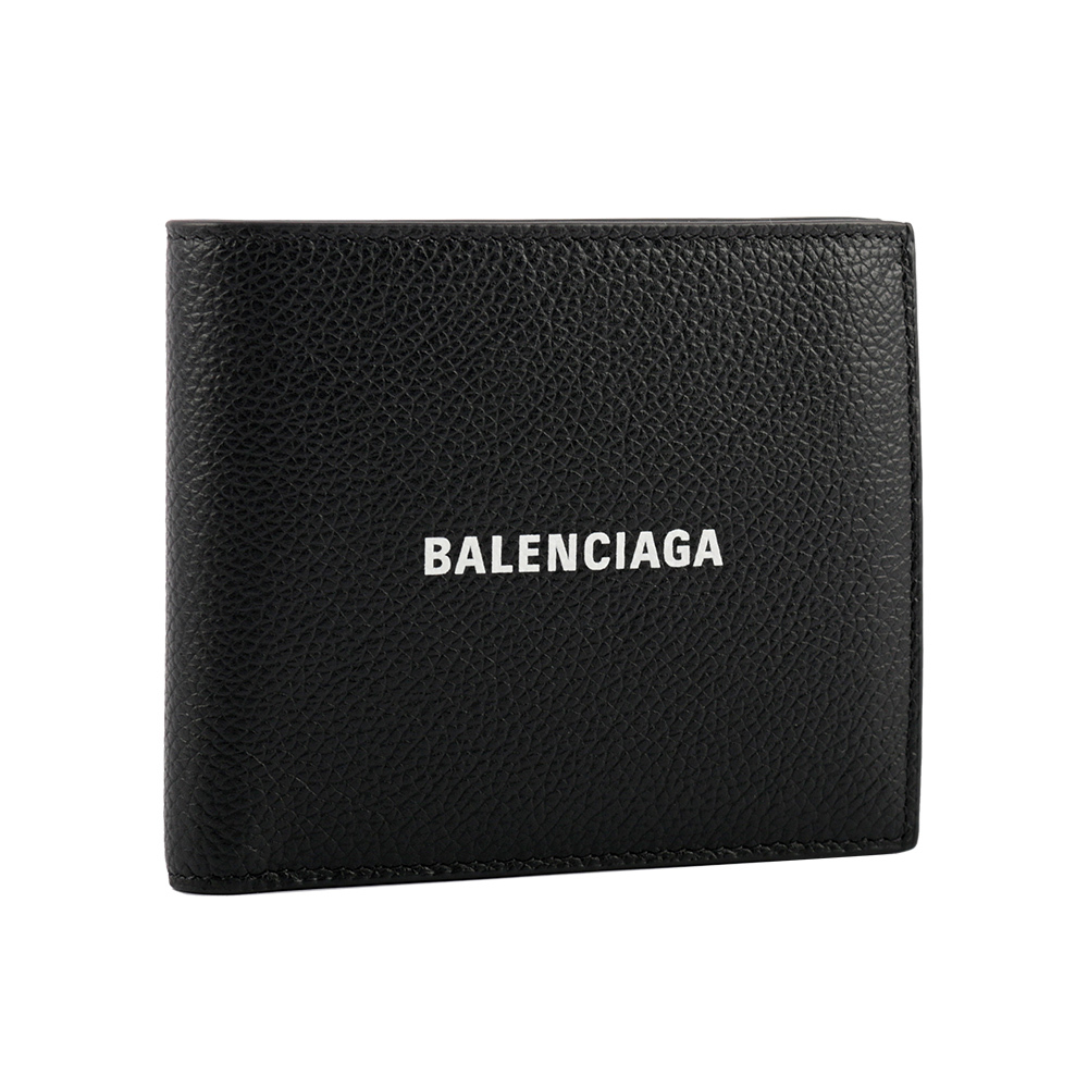 【BALENCIAGA】經典Logo牛皮8卡對開短夾