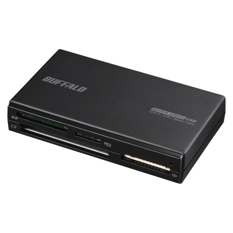 [支援UHS-II SD/MicroSD] Buffalo BSCR700U3BK 高速 USB 3.0 讀咭器 - DR-700U3BK (黑色)