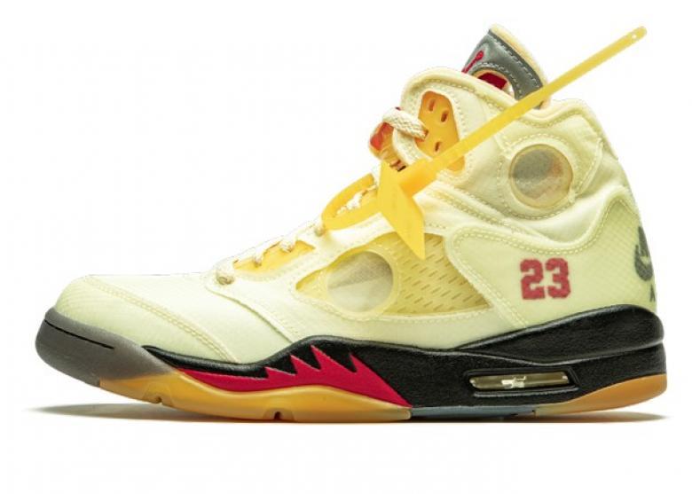 -(B12)-AIR JORDAN 5 RETRO X OFF-WHITE "SAIL"-DH8565 100