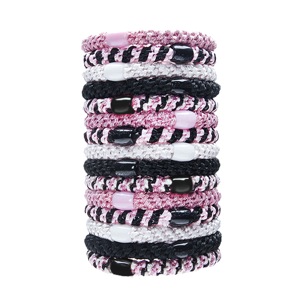 L. ERICKSON 彈力髮圈桶15入-粗版〈粉紅派對〉