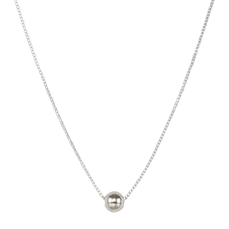 純銀項鍊，女士項鍊 單顆圓珠鎖骨鍊；襯托清新優雅的少女氣質（1176）