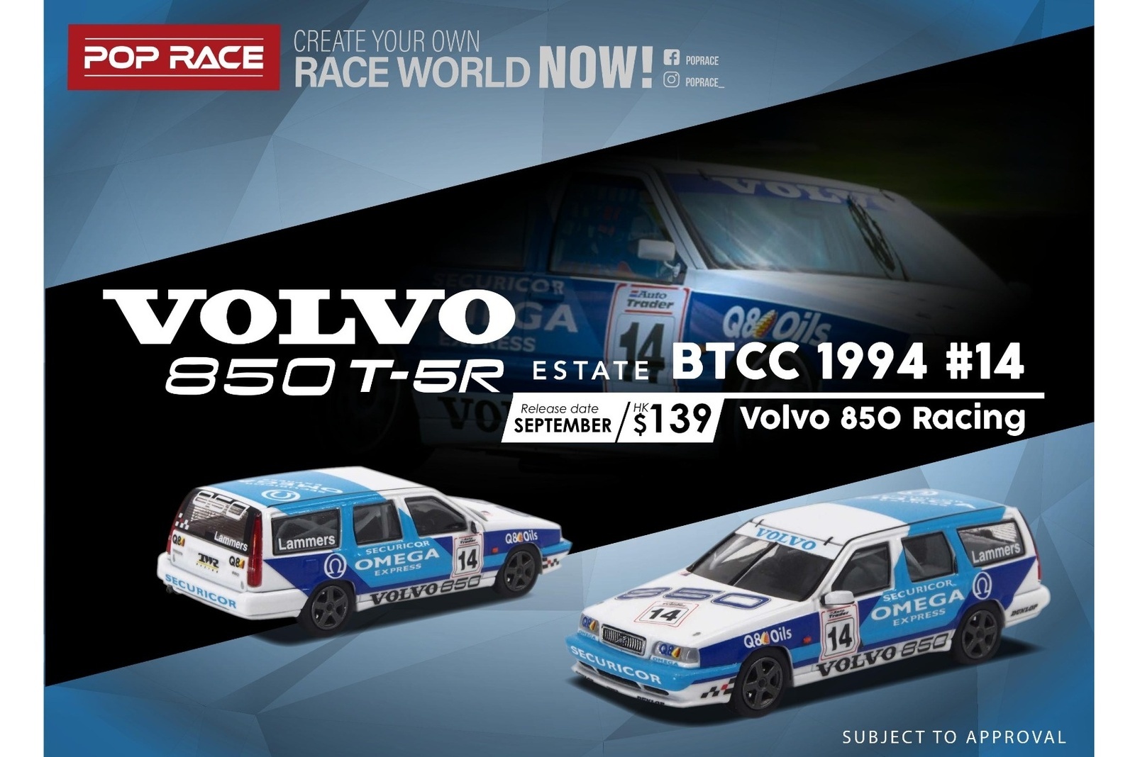 1/64 PR Volvo 850 Estate BTCC 1994 #14 Volvo 850 Racing Jan Lamme (PR64-850-BTCC14)
