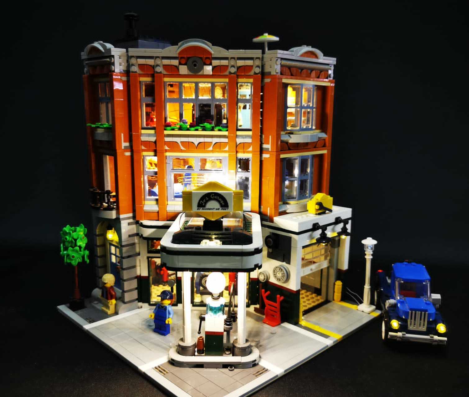 moc LED light for LEGO 10264 Corner Garage 轉角車房 街景系列