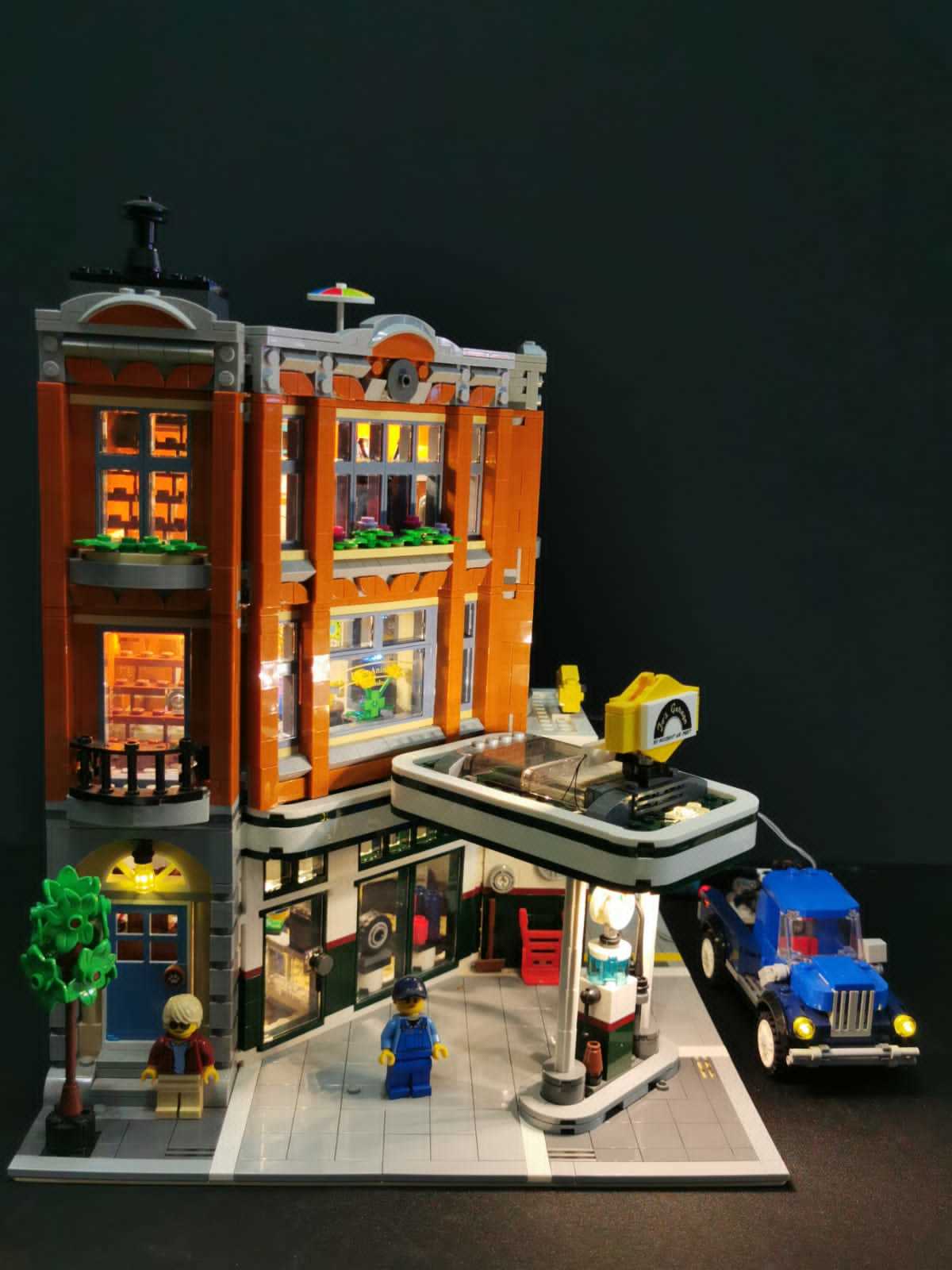 moc LED light for LEGO 10264 Corner Garage 轉角車房 街景系列