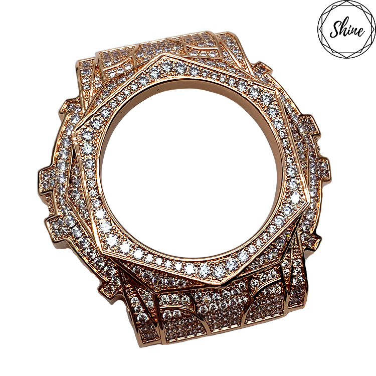 BA-110 玫瑰設計 玫瑰金X白石 金屬錶殼