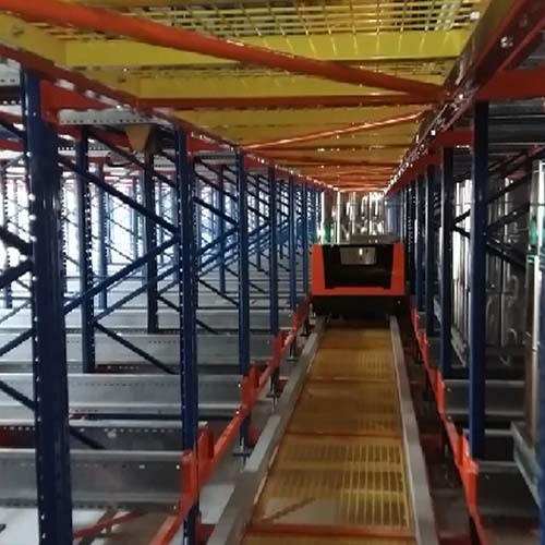 倉儲設備 : 穿梭式棧板物料架(重量型棧板鋼架-子母車系統)