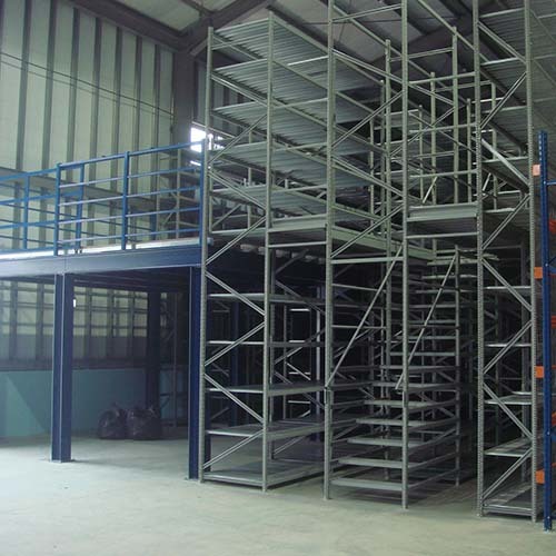 倉儲設備 : 積層式棧板物料架(重量型棧板鋼架-閣樓式貨架)