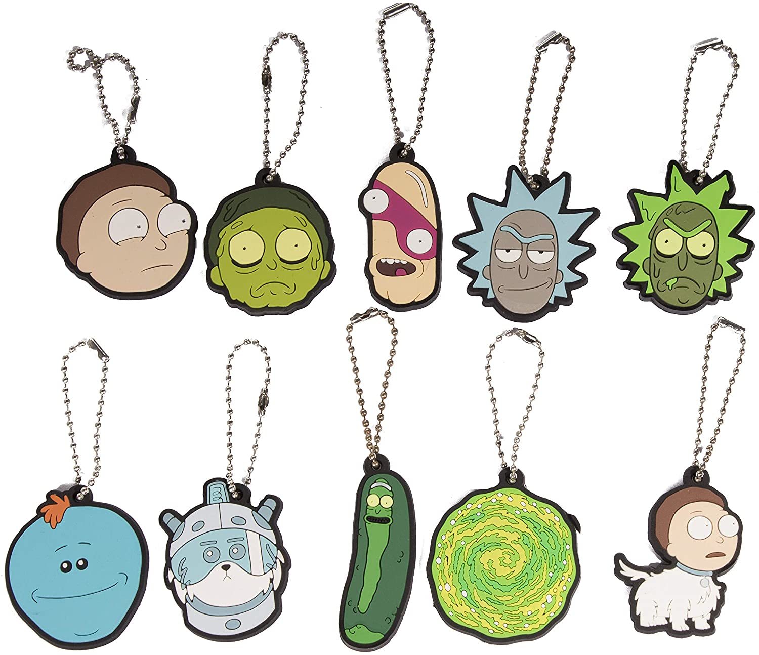 Rick and Morty 瑞克和莫蒂 Rubber Key chain 10入組鑰匙圈