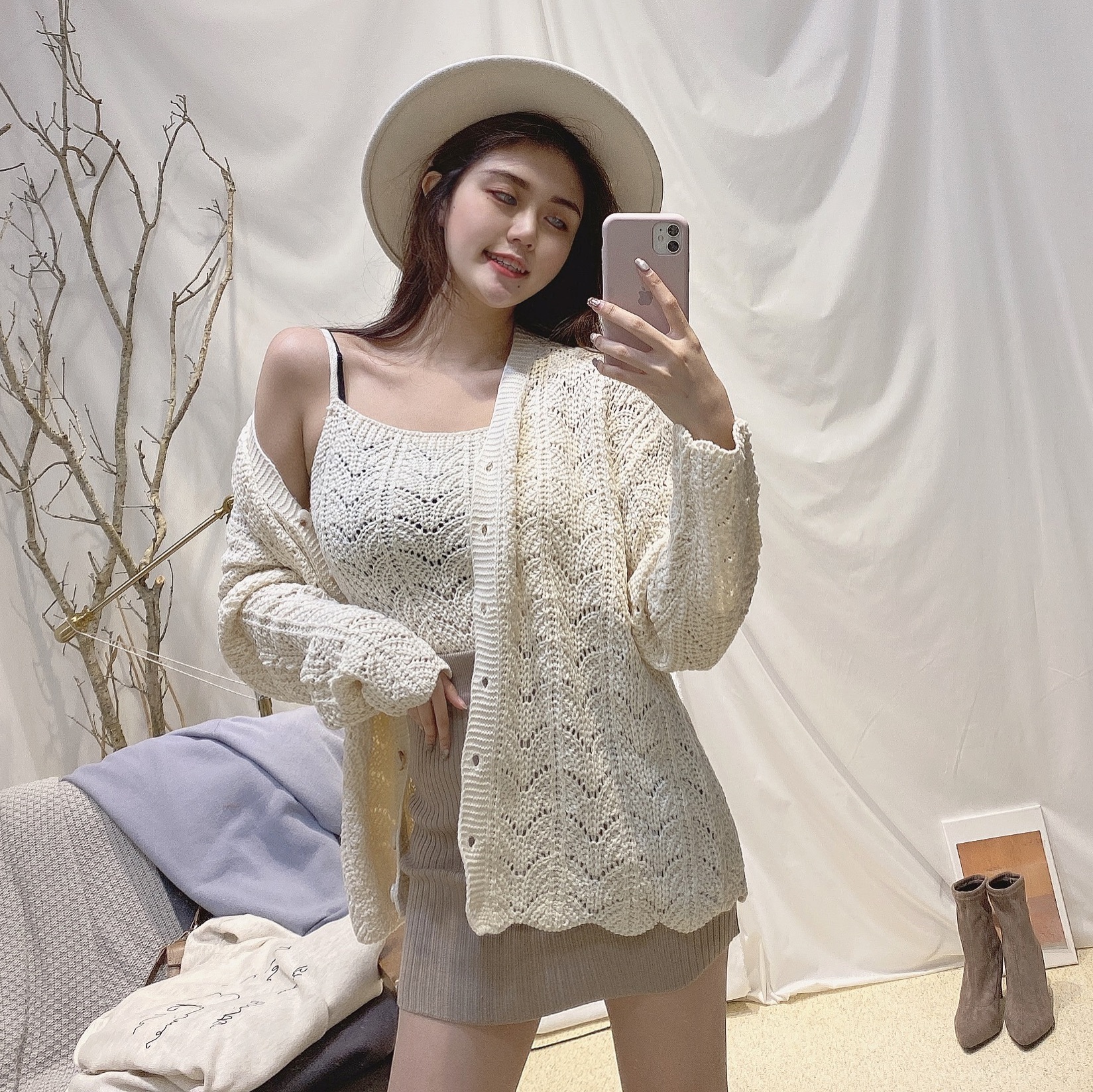 琥珀釦針織外套SET/二色