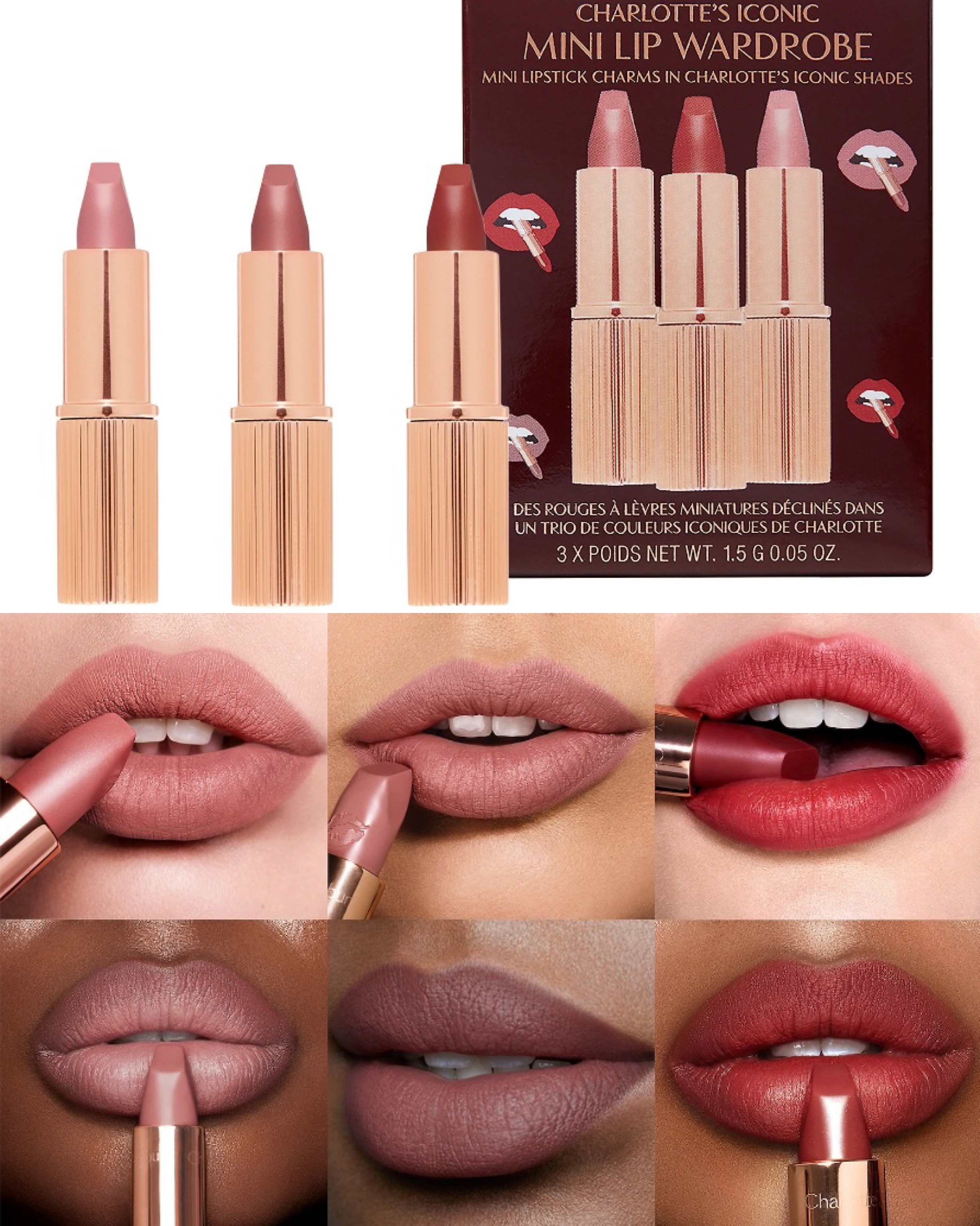 Charlotte Tilbury 3件霧面迷你唇膏套裝