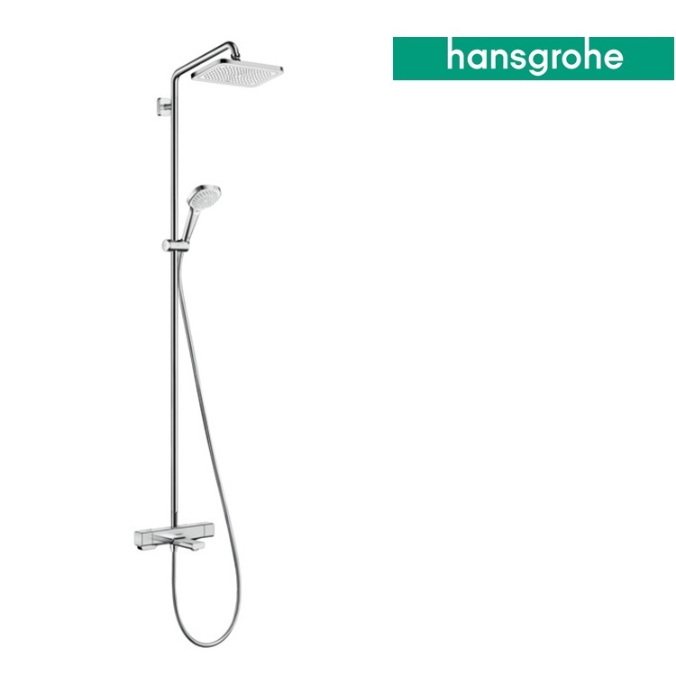 hansgrohe Croma E 27687, -000 Thermostat showerpipe 280 1jet with bath filler