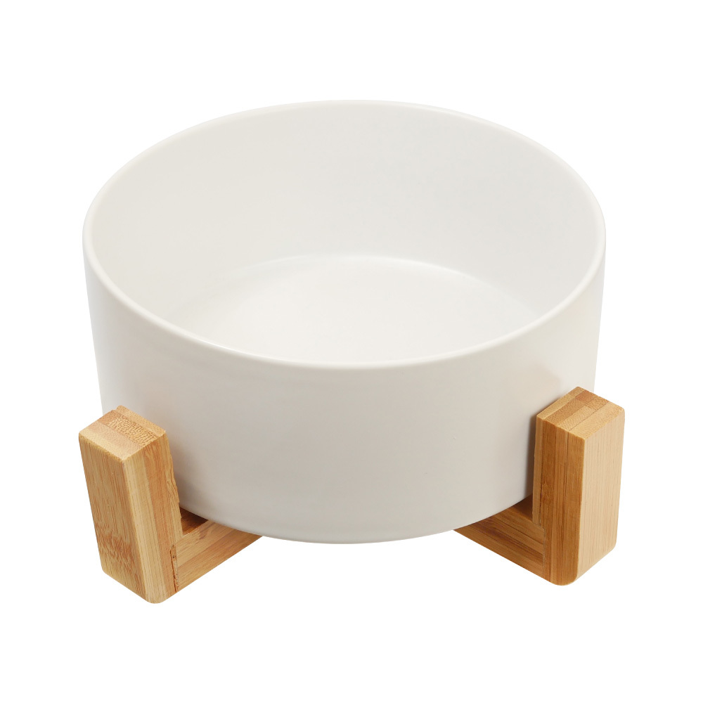 日式寵物碗貓狗碗 - 白