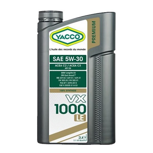 YACCO VX 1000 LE 5W30全合成 MID SAPS 機油 (貨VAN首選)