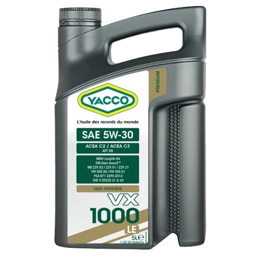 YACCO VX 1000 LE 5W30全合成 MID SAPS 機油 (貨VAN首選)