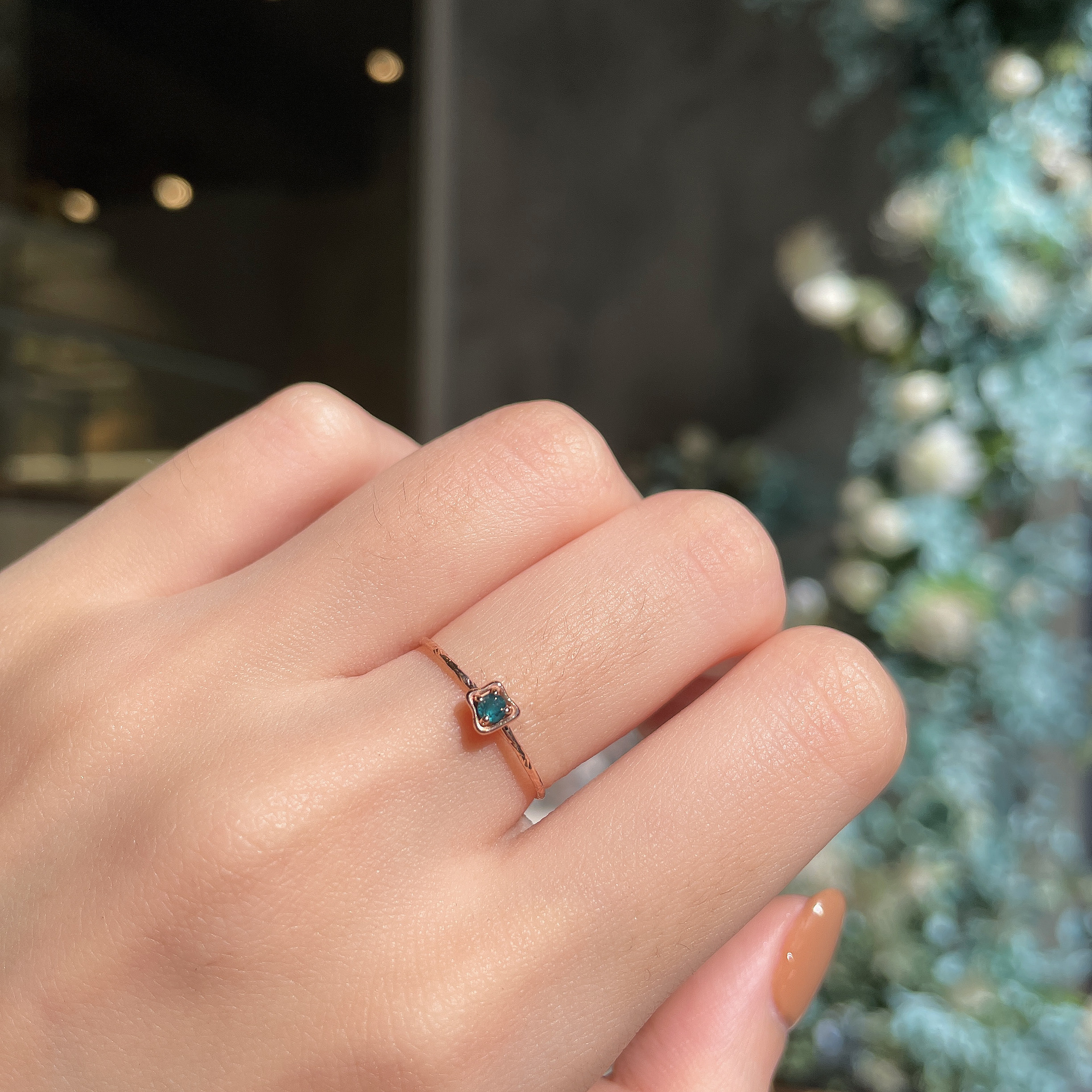 14K 不規則小藍鑽細戒