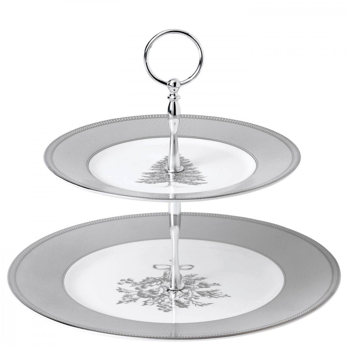 Wedgwood冬季白色兩層蛋糕架