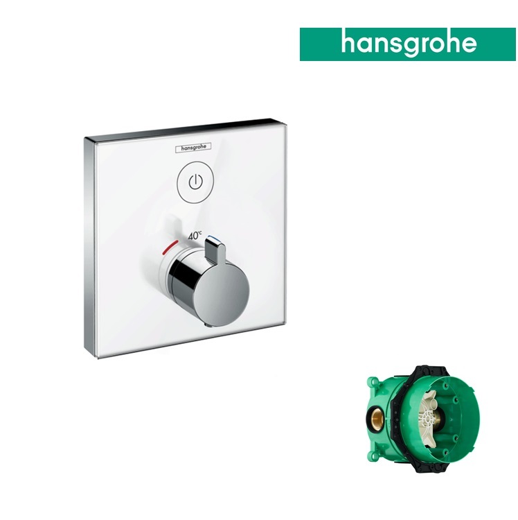 hansgrohe ShowerSelect 15737, -400 + 01800, -180 Concealed thermostat mixer for 1 function
