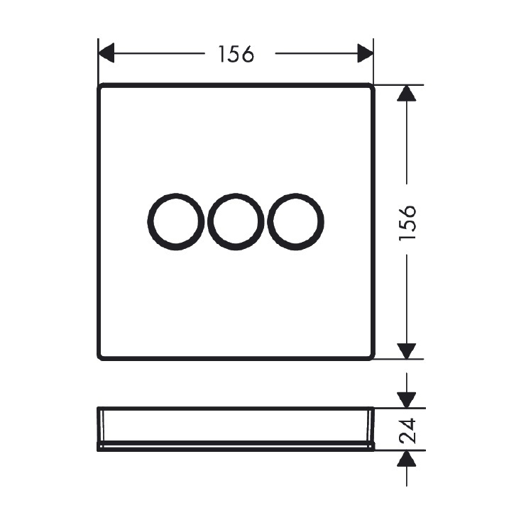 hansgrohe ShowerSelect 15736, -400 + 01800, -180 Concealed valve for 3 functions