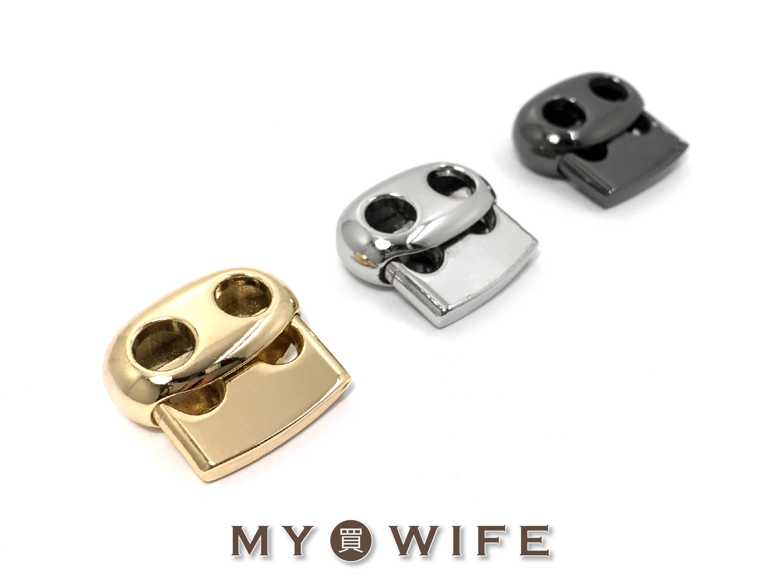 合金橢圓雙孔繩釦_豬鼻子/調節釦_3色【YR-20111605】