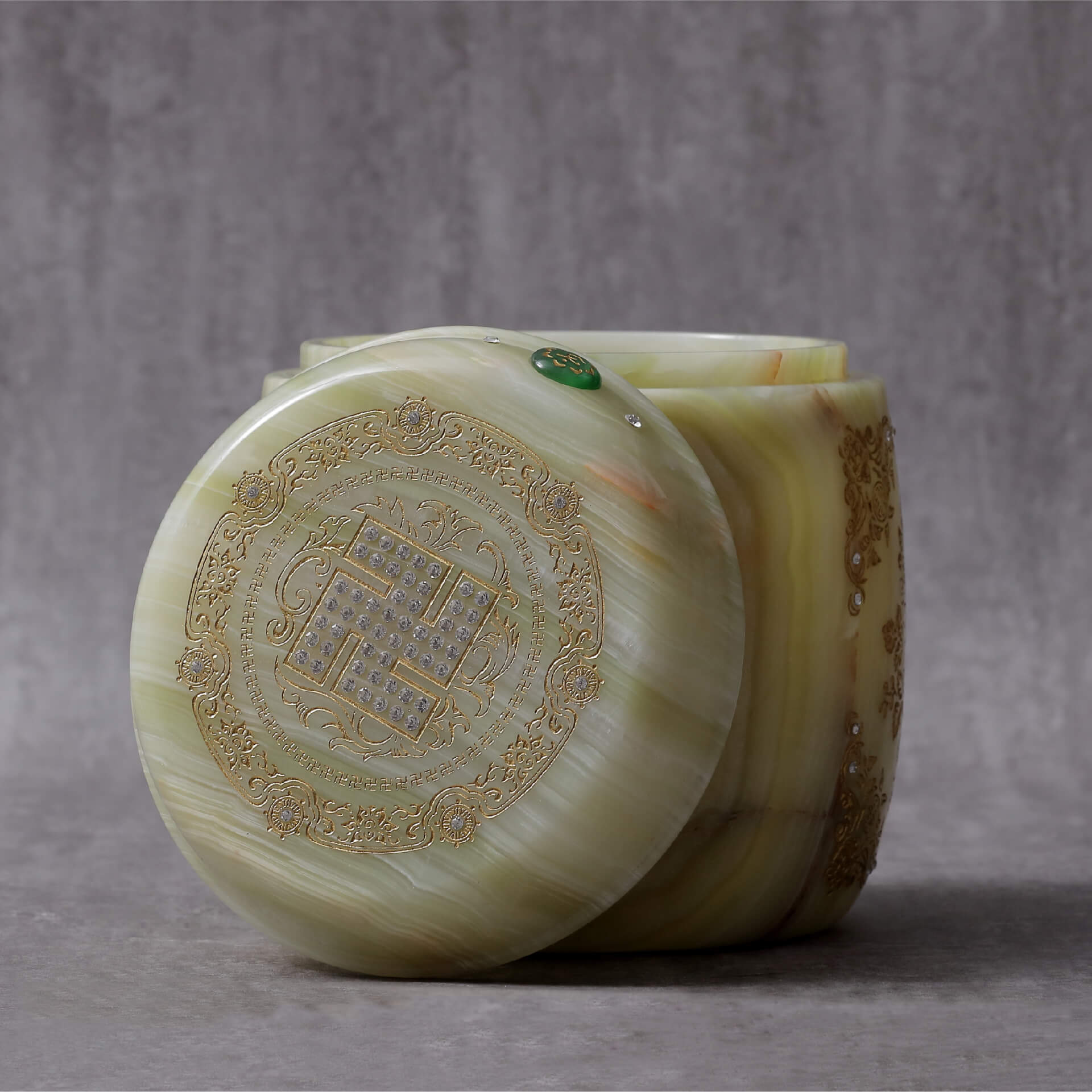 春澤選品｜阿富汗青玉心經骨灰罈- 玉石