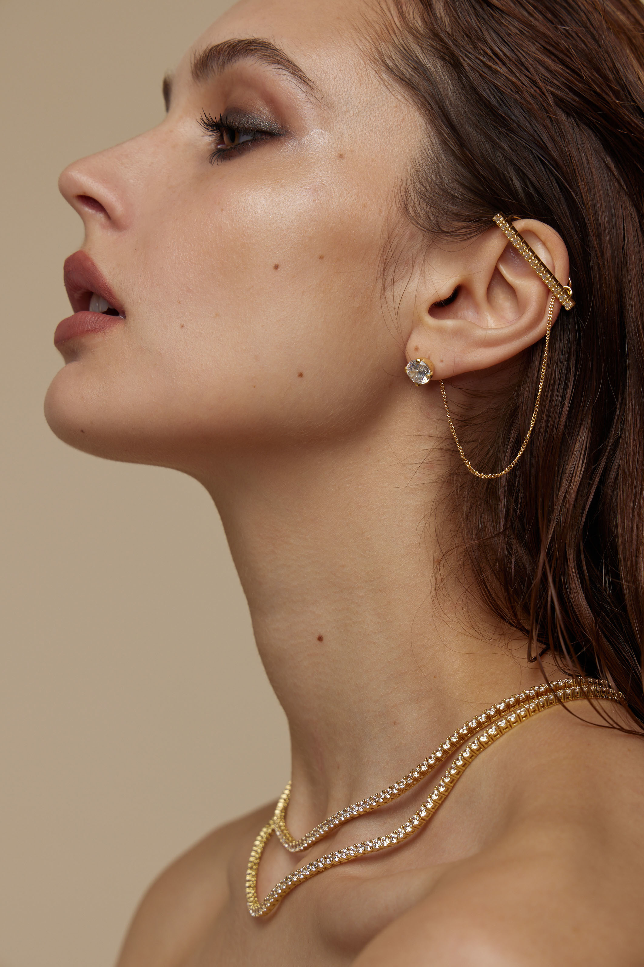 耳勾式配鑽耳環(現貨)