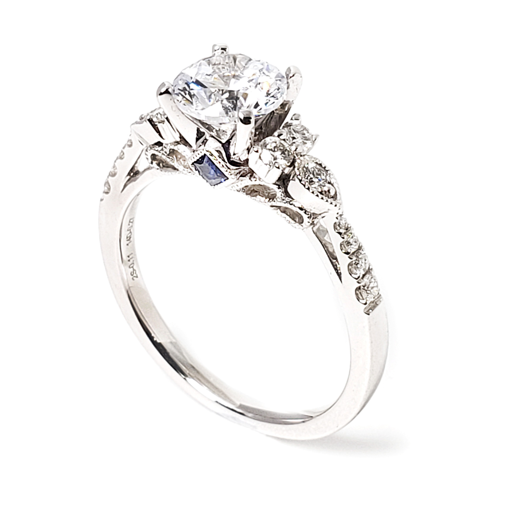 18k白金天然鑽石藍寶石戒指托 (RS22HA1346A)