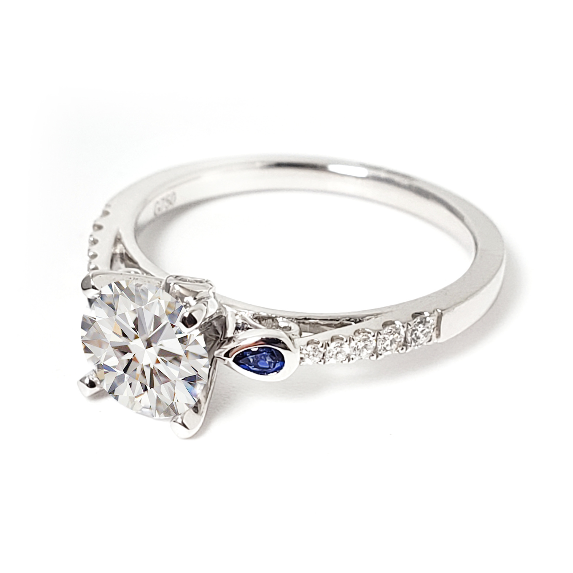 18k白金天然鑽石戒指托 (RS22HA1359A)