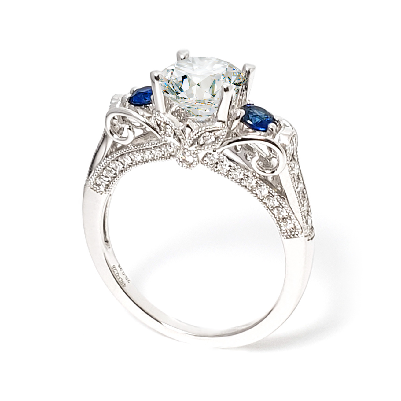 18K白金天然鑽石戒指托 (RS22RY19360A)